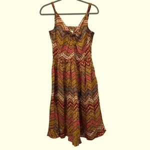 Anthropologie Odille Tie Front Midi Cotton Sun Dress Sundress Size 2 XS
